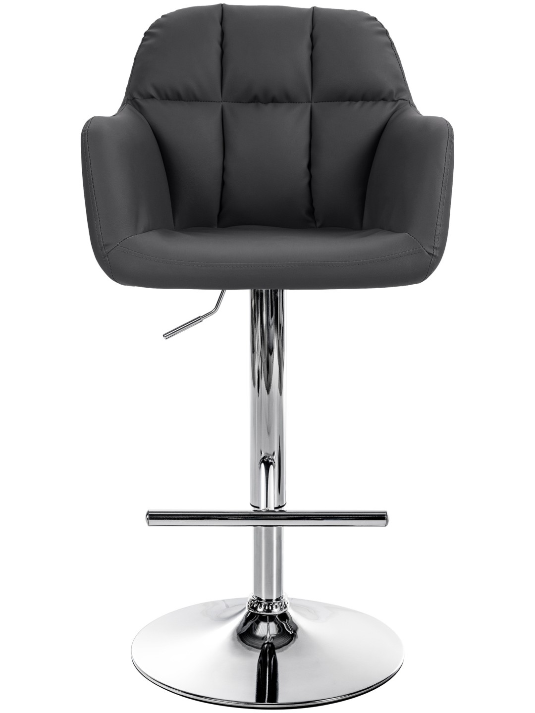 Banqueta alta Natoma couro sintético cromado, preto