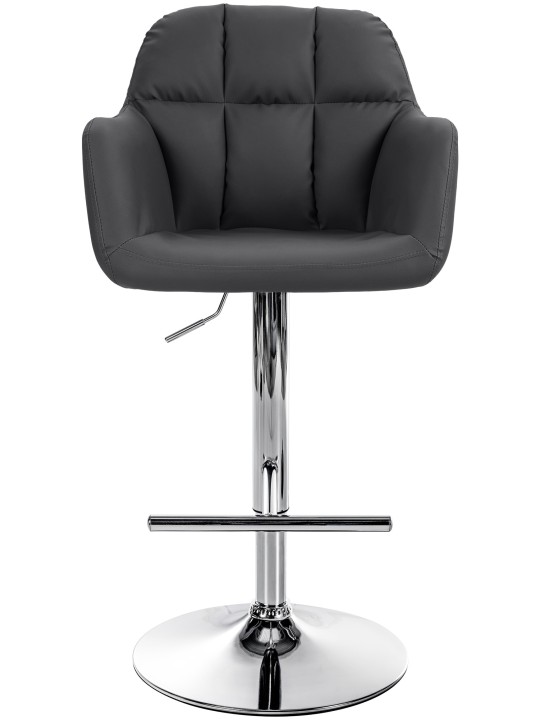 Banqueta alta Natoma couro sintético cromado, preto