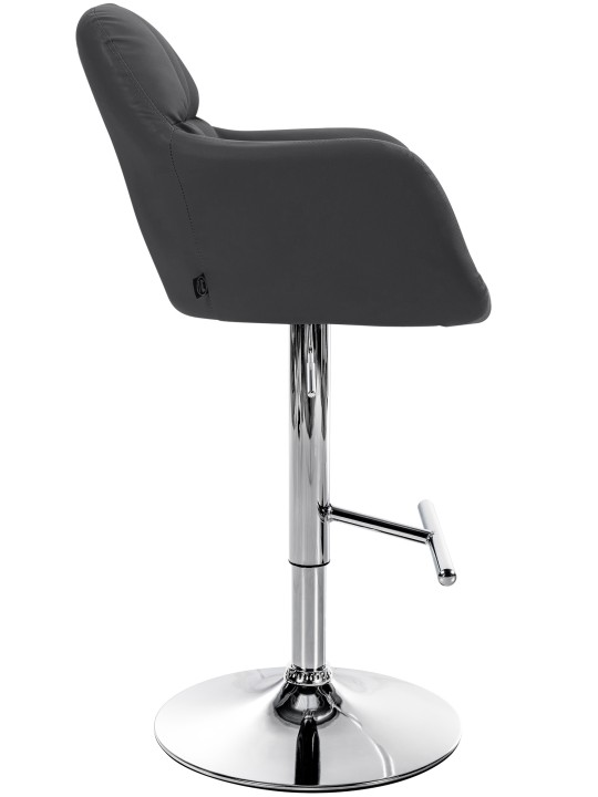 Banqueta alta Natoma couro sintético cromado, preto
