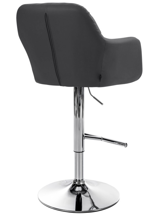 Banqueta alta Natoma couro sintético cromado, preto