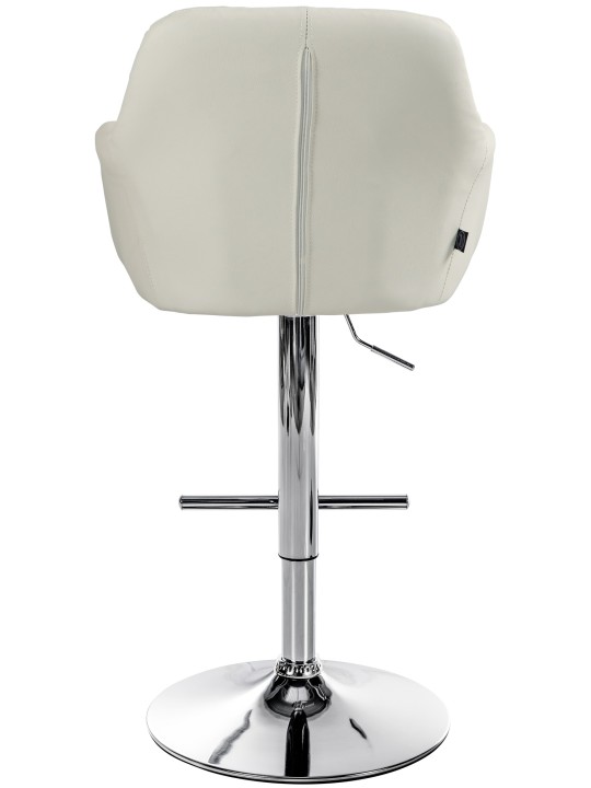 Banqueta alta Natoma couro sintético cromado, creme