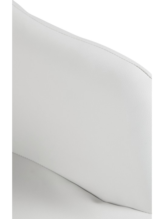 Banqueta alta Natoma couro sintético cromado, branco