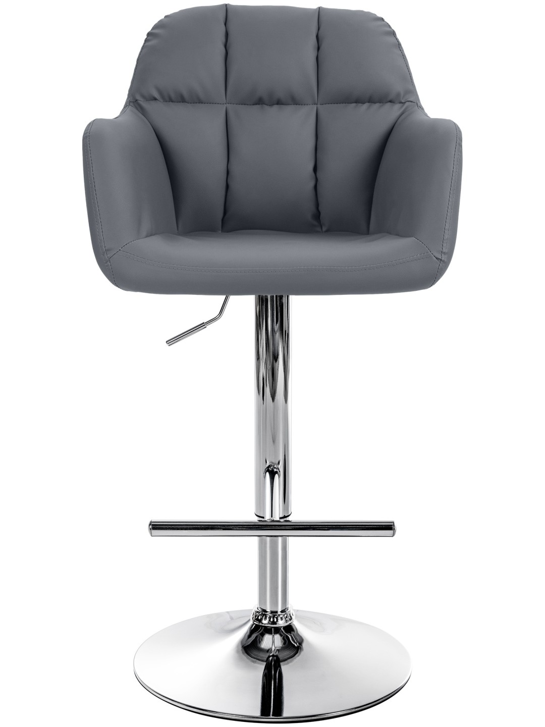 Banqueta alta Natoma couro sintético cromado, cinza
