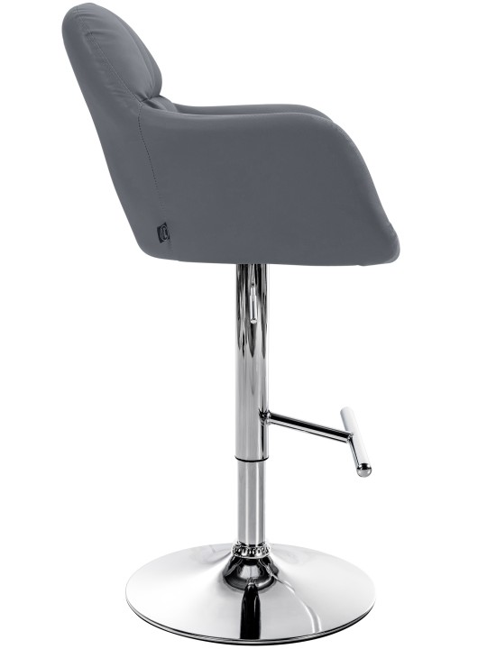 Banqueta alta Natoma couro sintético cromado, cinza