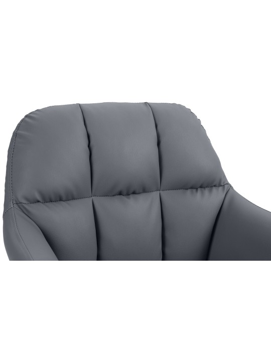 Banqueta alta Natoma couro sintético cromado, cinza