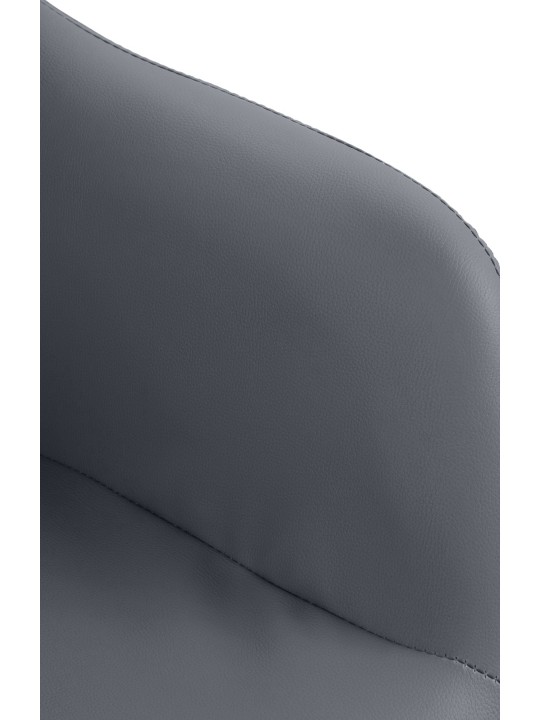 Banqueta alta Natoma couro sintético cromado, cinza