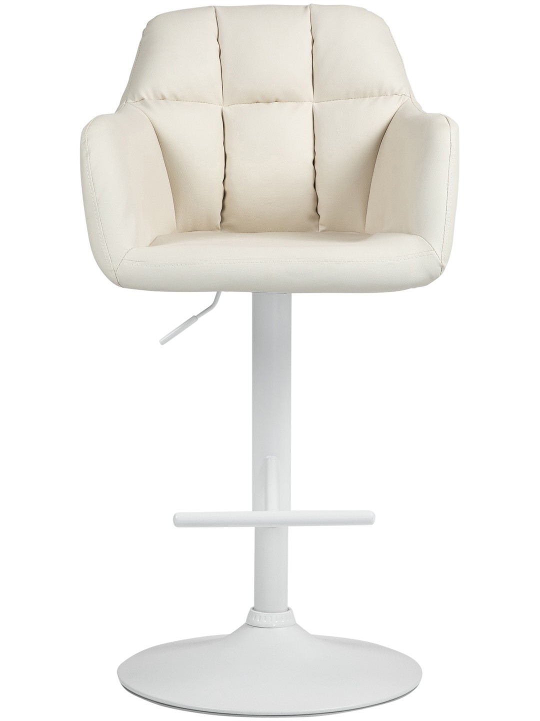 Banqueta alta Natoma couro sintético, creme