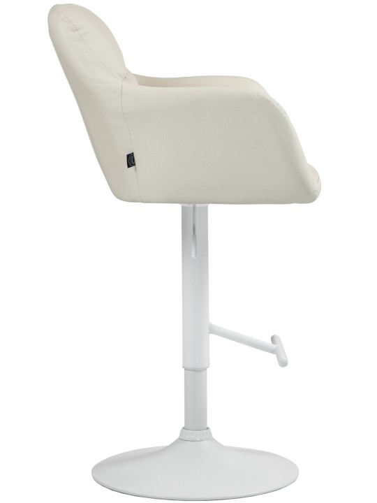Banqueta alta Natoma couro sintético, creme