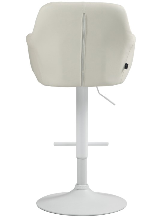 Banqueta alta Natoma couro sintético, creme