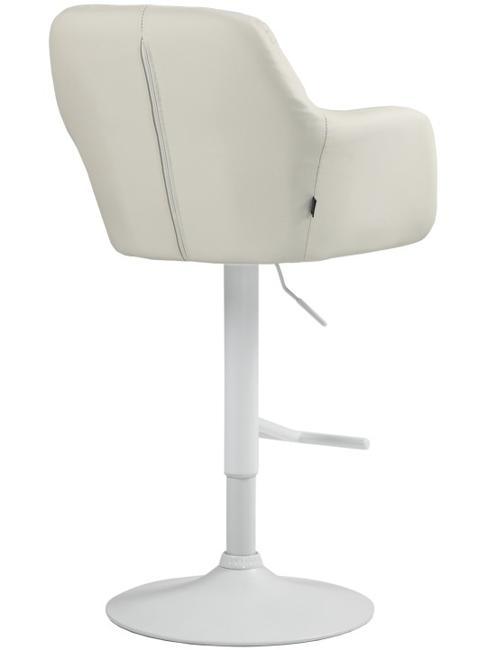Banqueta alta Natoma couro sintético, creme
