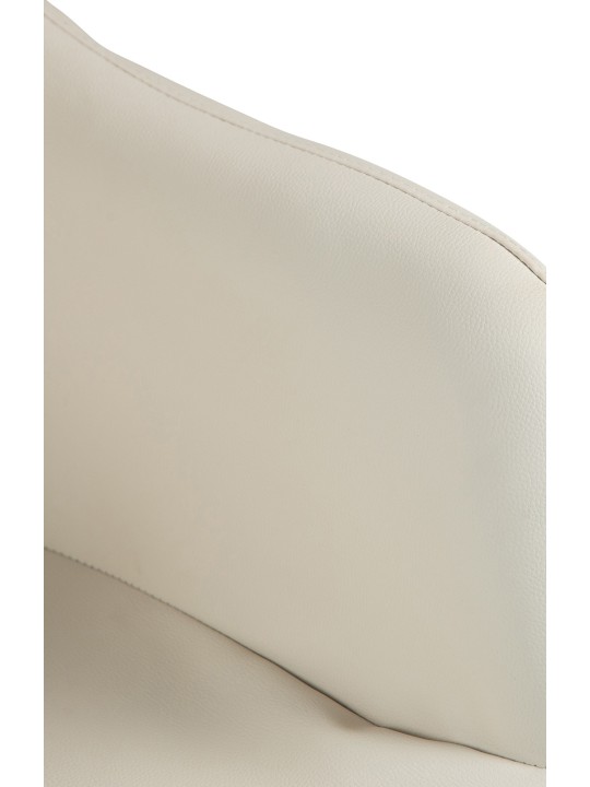 Banqueta alta Natoma couro sintético, creme