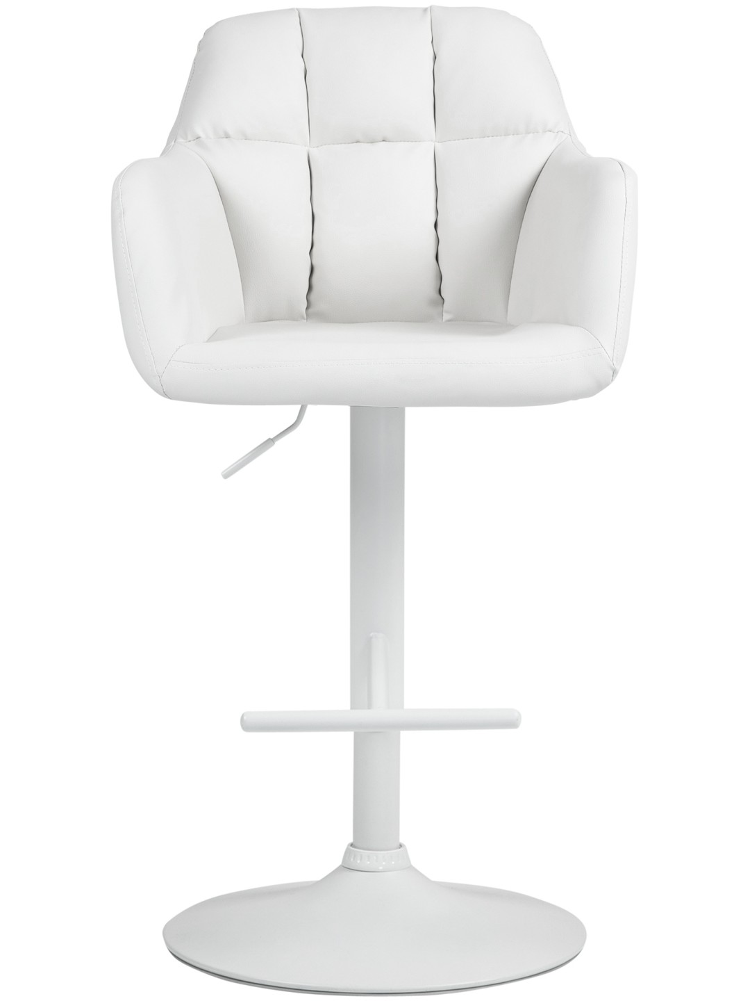 Banqueta alta Natoma couro sintético, branco