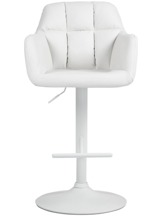 Banqueta alta Natoma couro sintético, branco