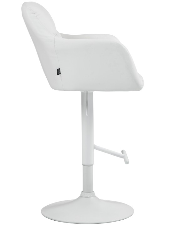 Banqueta alta Natoma couro sintético, branco