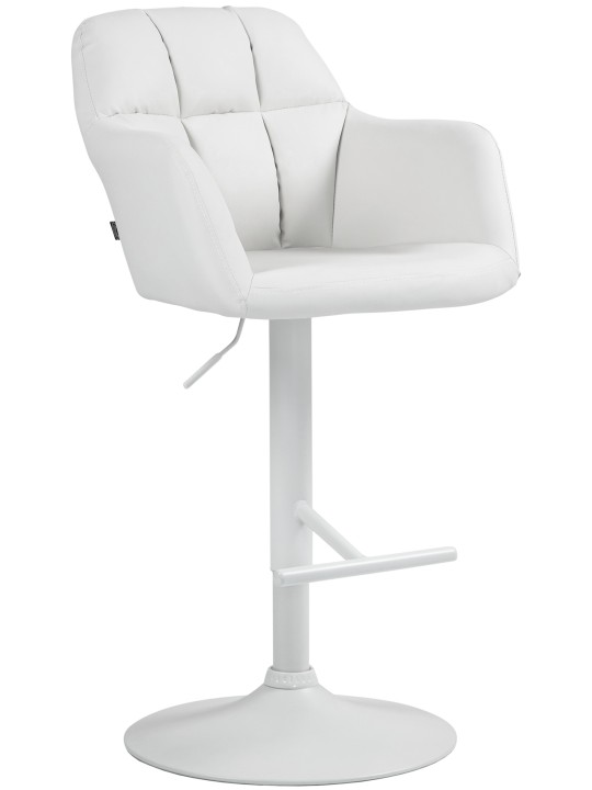 Banqueta alta Natoma couro sintético, branco