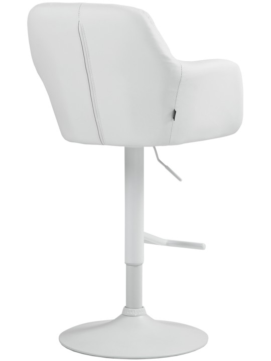 Banqueta alta Natoma couro sintético, branco