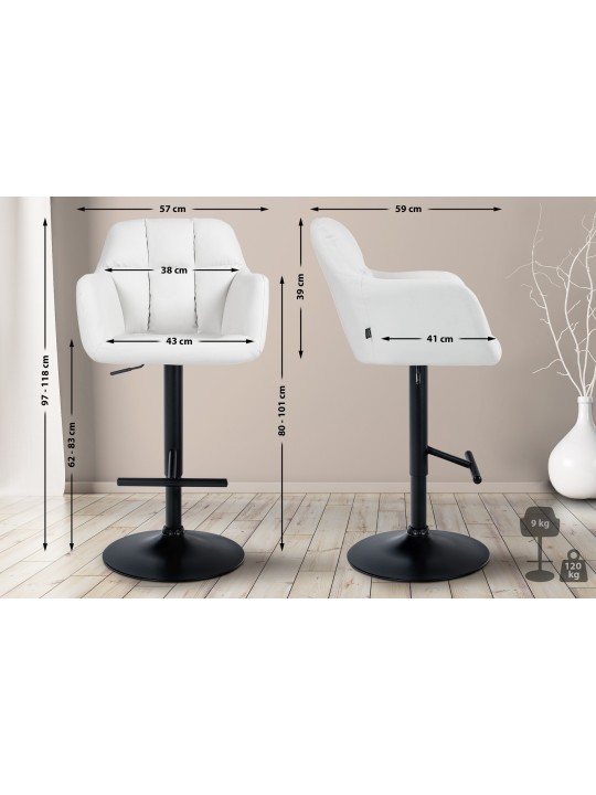 Banqueta alta Natoma couro sintético, branco