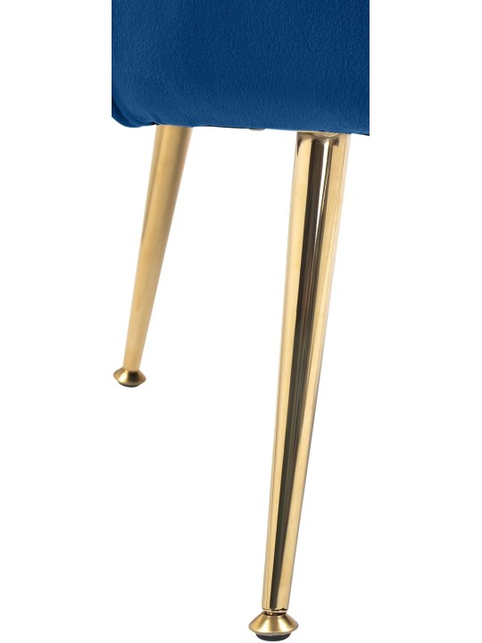 Cadeira Rosita veludo, azul