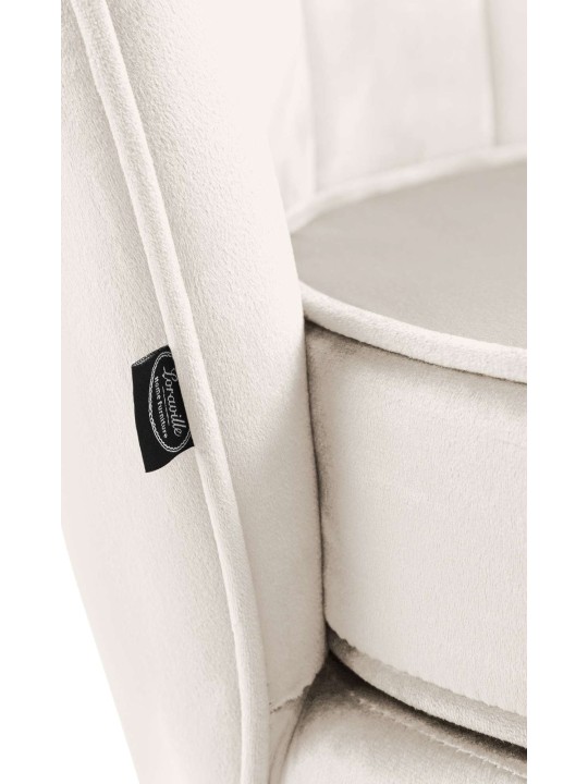 Cadeira Rosita veludo, creme