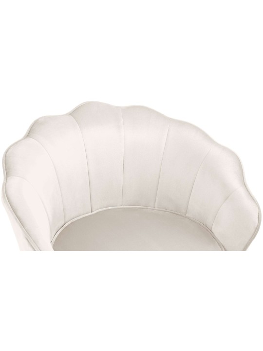 Cadeira Rosita veludo, creme