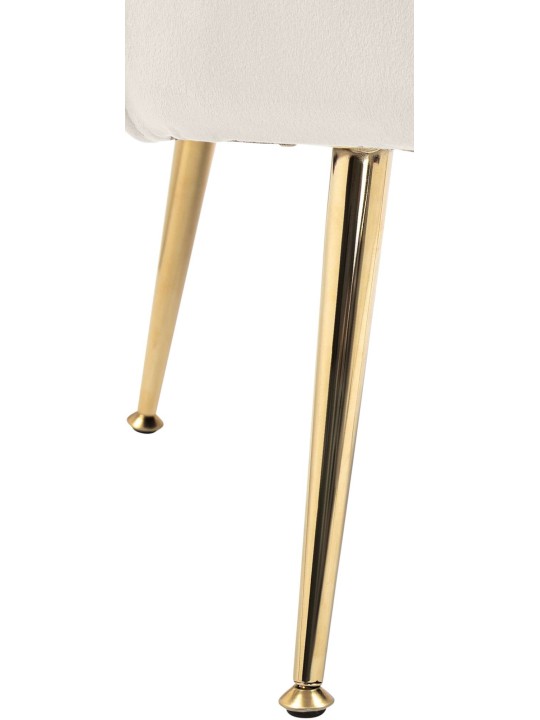 Cadeira Rosita veludo, creme