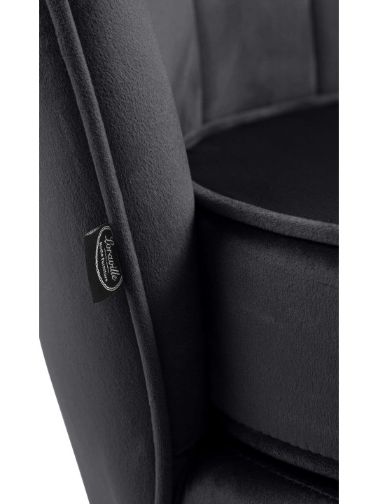 Cadeira Rosita veludo, preto