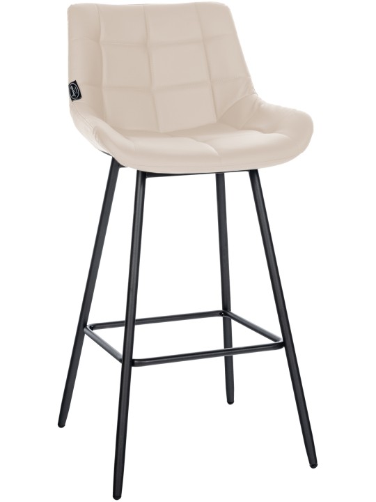 Banqueta alta Weston couro sintético, creme