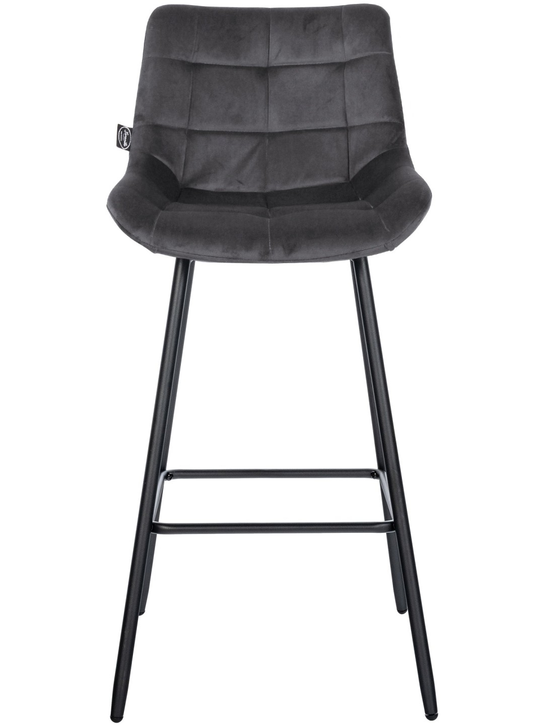 Banqueta alta Weston veludo, cinza escuro