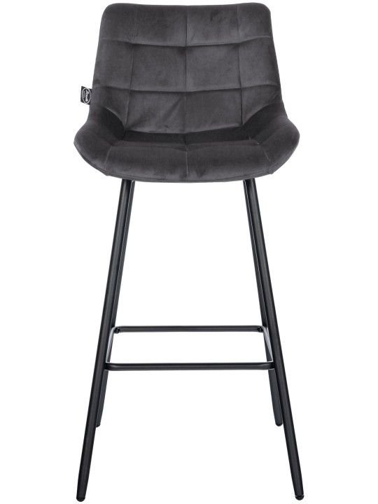 Banqueta alta Weston veludo, cinza escuro
