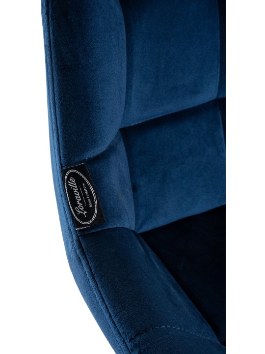 Banqueta alta Weston veludo, azul