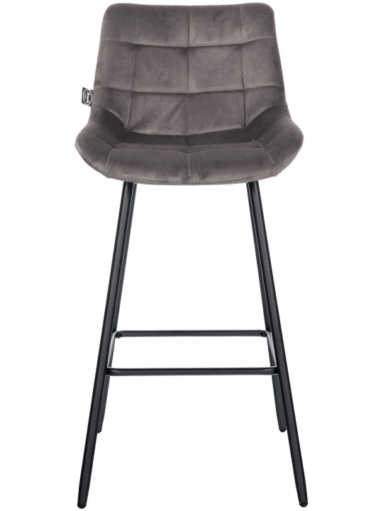 Banqueta alta Weston veludo, cinza