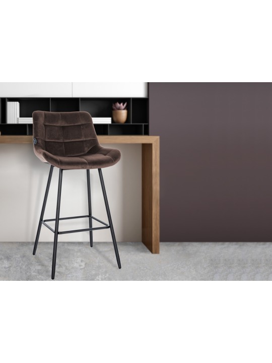 Banqueta alta Weston veludo, castanho Banqueta alta Weston veludo, castanho