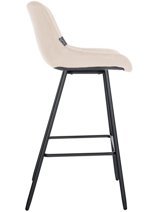 Banqueta alta Weston veludo, creme