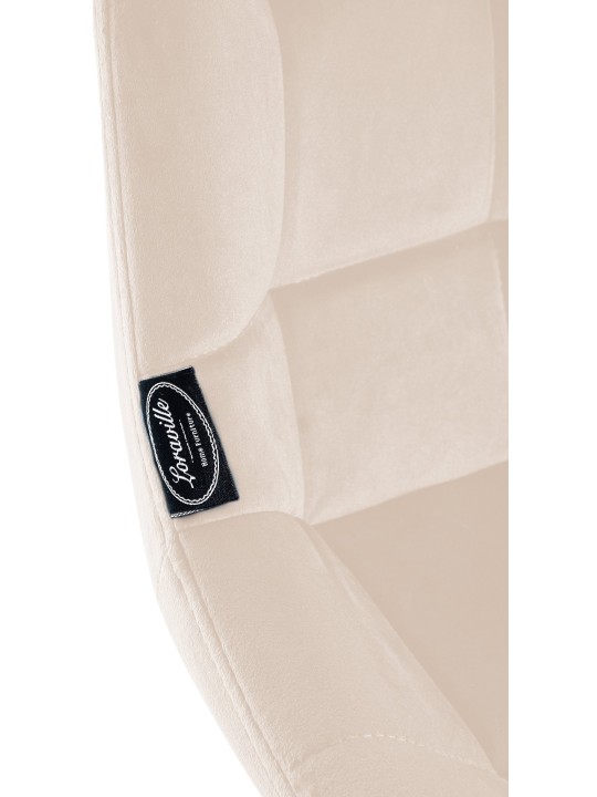 Banqueta alta Weston veludo, creme