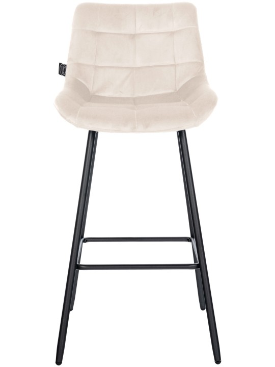 Banqueta alta Weston veludo, creme