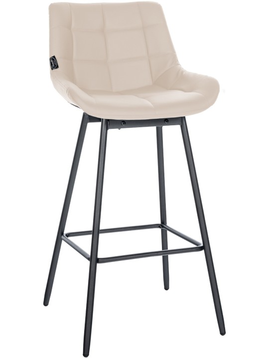 Banco de bar giratório Weston em couro sintético, creme