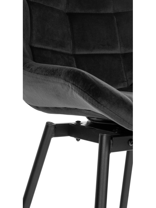 Banqueta de bar giratória Weston de veludo, preto