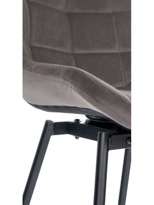 Banqueta de bar giratória Weston de veludo, cinza