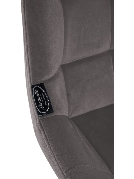 Banqueta de bar giratória Weston de veludo, cinza