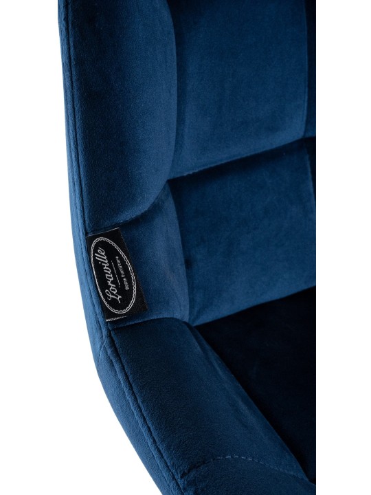 Banqueta de bar giratória Weston de veludo, azul