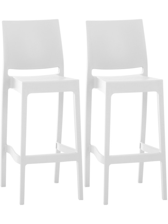 Conjunto de 2 bancos altos Maya, branco