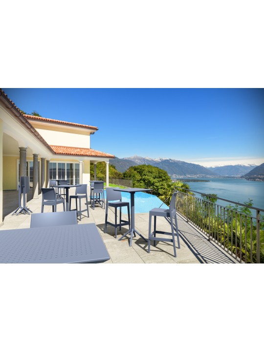 Conjunto de 2 bancos altos Maya, cinza escuro