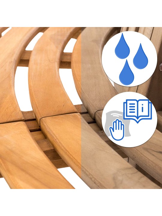 Banco de árvore Leming meio redondo 250 cm, teca