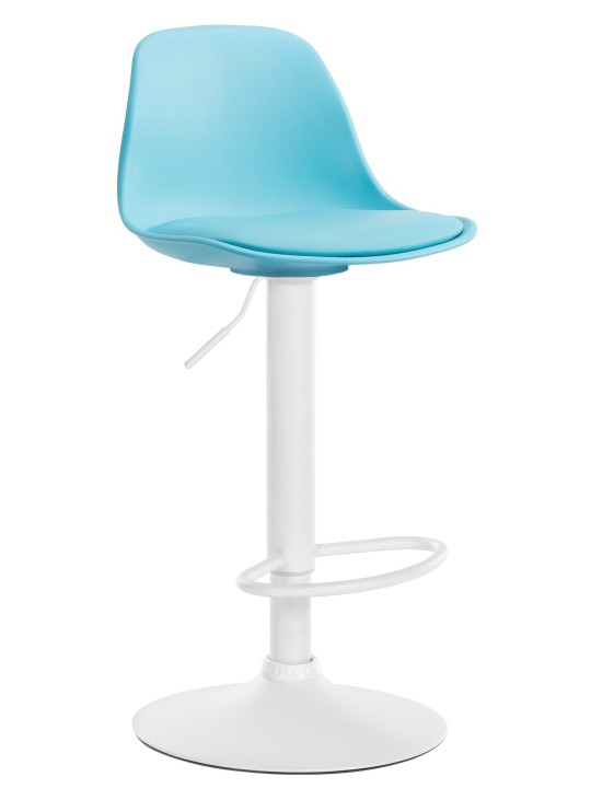 Banqueta alta Kiel couro sintético, azul