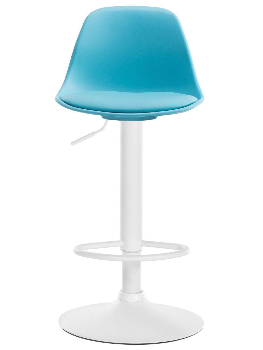 Banqueta alta Kiel couro sintético, azul