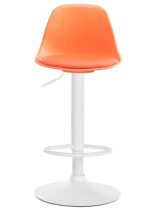 Banqueta alta Kiel couro sintético, laranja