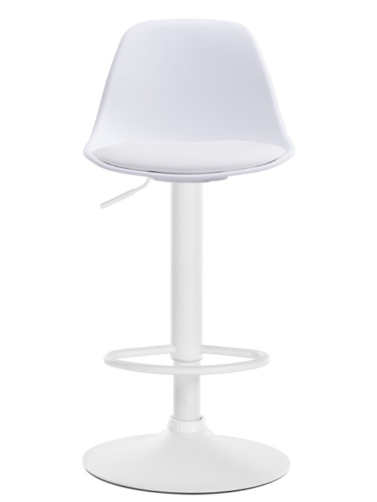 Banqueta alta Kiel couro sintético, branco