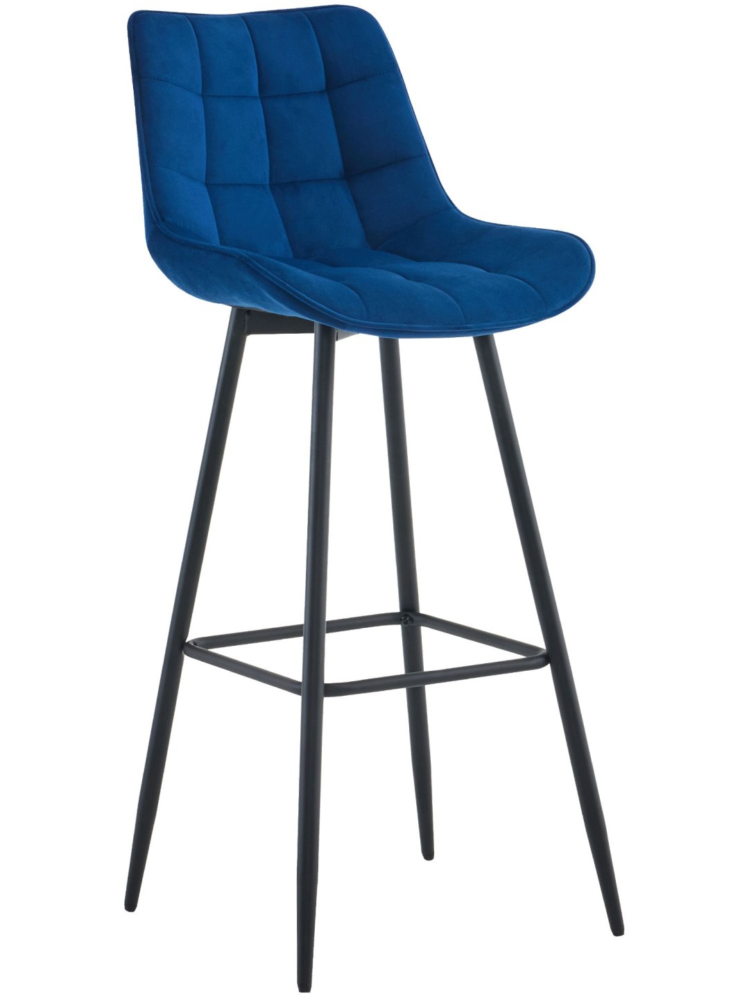 Banqueta alta veludo Dartford, azul