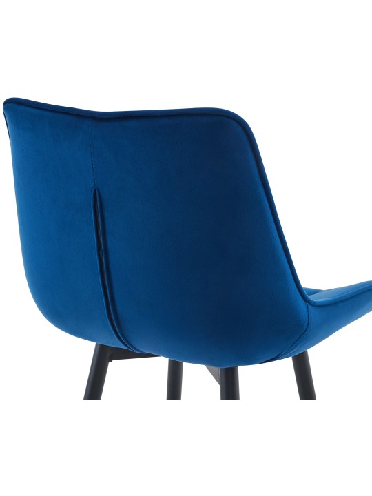 Banqueta alta veludo Dartford, azul