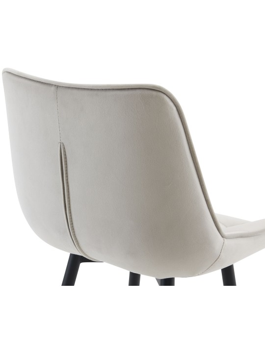 Banqueta alta veludo Dartford, cinza